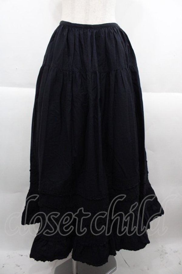 画像1: KETTY / 裾ピンタックフリルスカート  黒 I-25-09-21-087-EL-SK-HD-ZI (1)