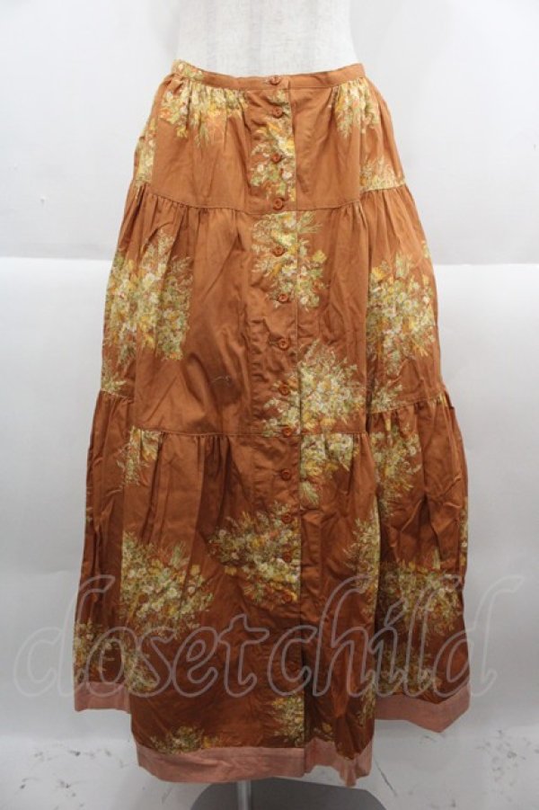 画像1: KETTY / ブーケ総柄スカート  オレンジブラウン I-25-09-21-088-EL-SK-HD-ZI (1)