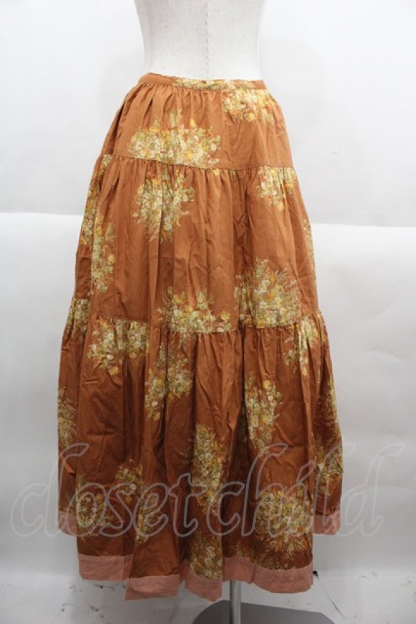 画像2: KETTY / ブーケ総柄スカート  オレンジブラウン I-25-09-21-088-EL-SK-HD-ZI (2)