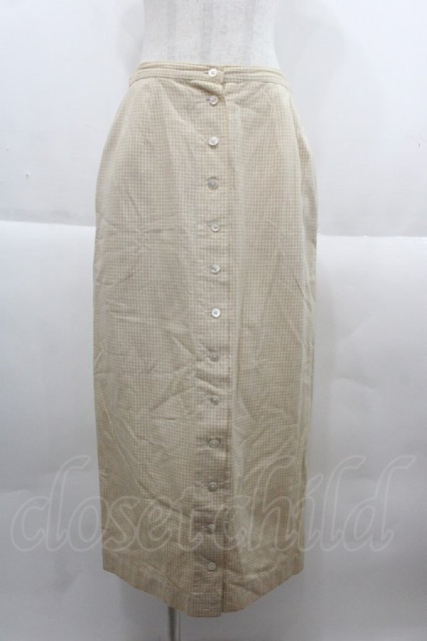 画像1: INGEBORG / ギンガム前開きペンシルスカート S イエロー I-25-09-21-089-LO-SK-HD-ZI (1)