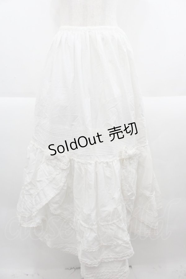 画像1: KETTY / 裾リボンドレープデザインスカート  白 I-25-09-21-090-EL-SK-HD-ZI (1)