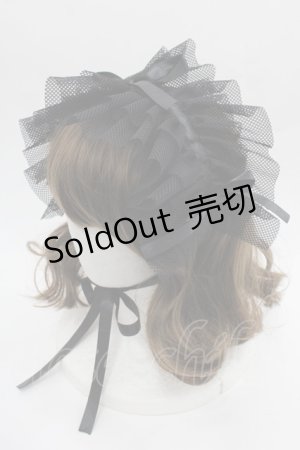 画像: MARBLE / メッシュフリルヘッドドレス  黒 I-25-09-21-096-GO-AC-HD-ZI