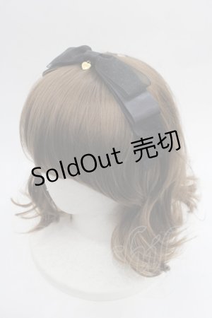 画像: Angelic Pretty / ドットチュールリボンカチューシャ  黒 I-25-09-21-101-AP-AC-HD-ZI