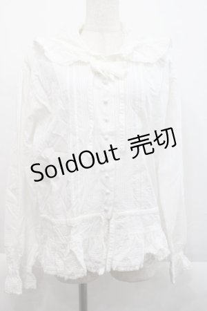 画像: KETTY / ピンタックリボンフードブラウス  白 I-25-09-21-007-EL-BL-HD-ZI