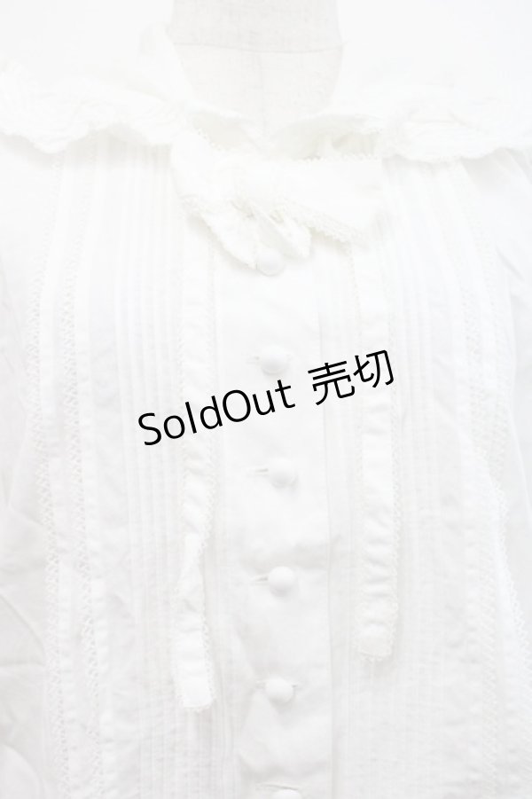 画像3: KETTY / ピンタックリボンフードブラウス  白 I-25-09-21-007-EL-BL-HD-ZI (3)