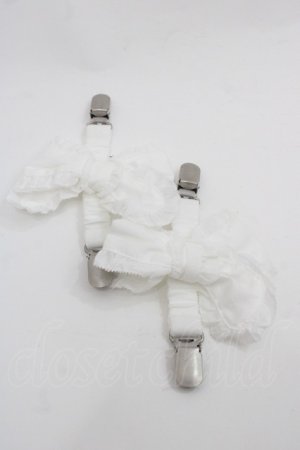 画像: PINK HOUSE / リボン付きたくし上げベルトクリップ2個セット  白 I-25-09-21-121-LO-ZA-HD-ZI