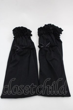 画像: PINK HOUSE / フリルリボンアームカバー  黒 I-25-09-21-122-LO-ZA-HD-ZI