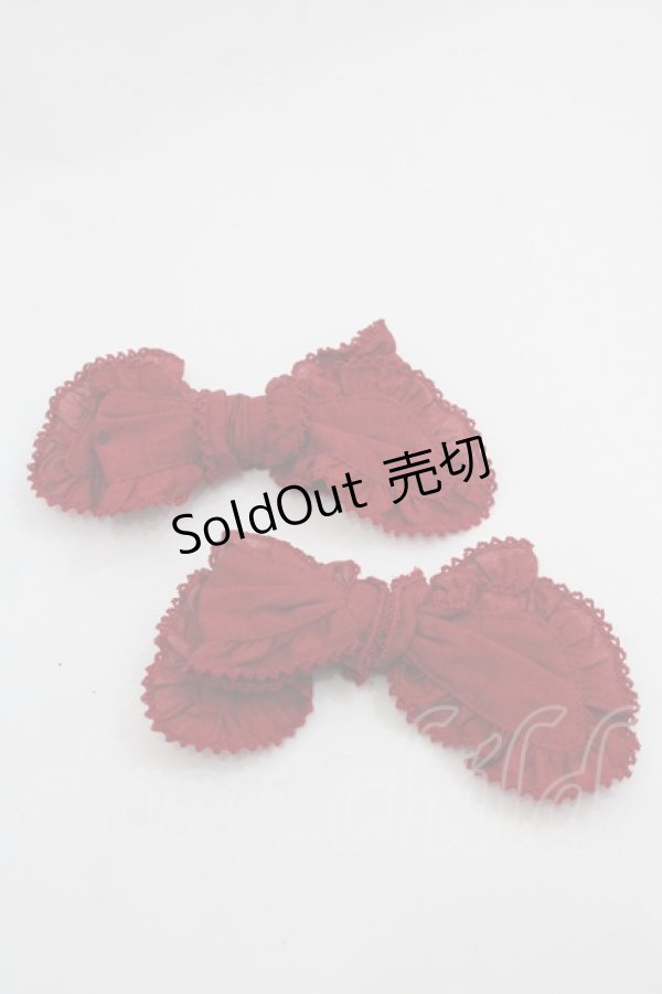 画像1: PINK HOUSE / 水玉プリント＆無地ローンリボンブローチセット  赤 I-25-09-21-124-LO-AC-HD-ZI (1)