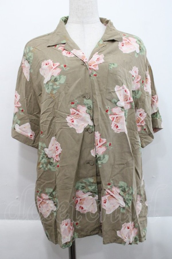 画像1: INGEBORG / 薔薇柄ブラウス  オリーブ I-25-09-21-017-LO-BL-HD-ZI (1)
