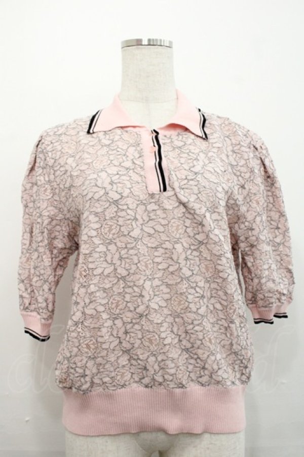 画像1: INGEBORG / レースポロシャツ 3サイズ(9号) ピンク I-25-09-21-021-LO-TO-HD-ZI (1)