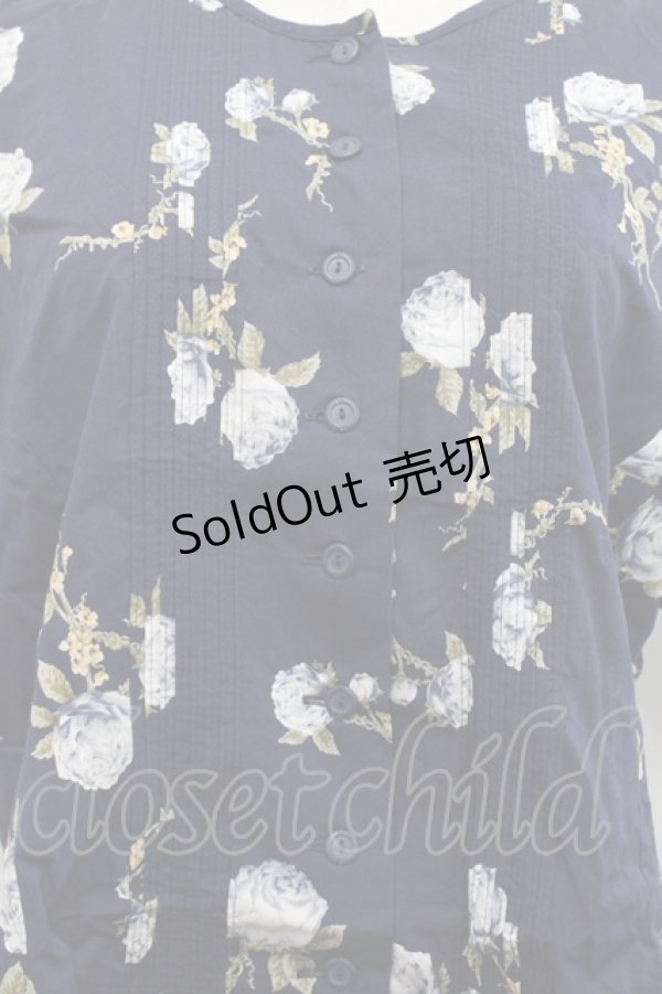 画像3: KETTY / オールドローズ半袖ブラウス  青 I-25-09-21-023-EL-BL-HD-ZI (3)