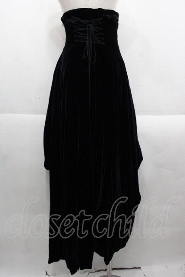 Na+H / 別珍ロングスカート 黒 I-25-09-24-048-PU-SK-SA-ZI
