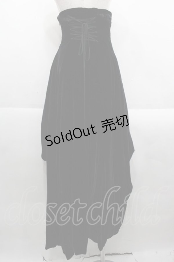 画像2: Na+H / 別珍ロングスカート  黒 I-25-09-24-048-PU-SK-SA-ZI (2)