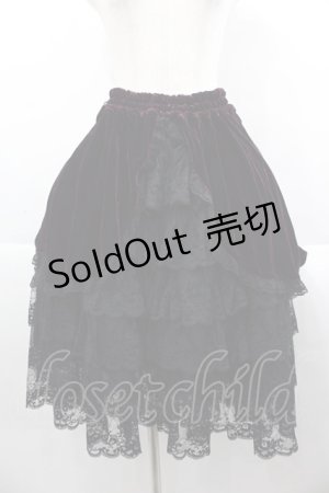 画像: MARBLE / ベルベット重ねレーススカート  黒 I-25-09-24-049-GO-SK-SA-ZI