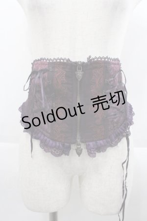 画像: Ozz oneste / サイド編み上げダブルZIPコルセット  紫 I-25-09-24-058-OO-ZA-SA-ZI