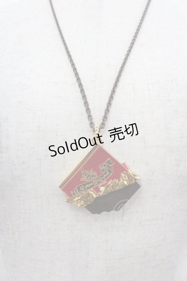 画像1: Q-pot. / Carre de Chocolat Necklace  黒Ｘ赤 I-25-09-24-060-QP-AC-SA-ZI (1)