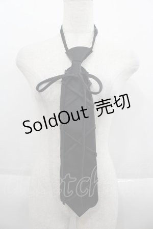 画像: BPN / 編み上げネクタイ  黒 I-25-09-24-064-GO-ZA-SA-ZI