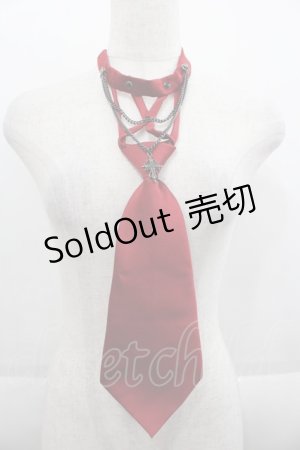 画像: BPN / クロスチェーンネクタイ  赤Ｘ黒 I-25-09-24-065-GO-ZA-SA-ZI