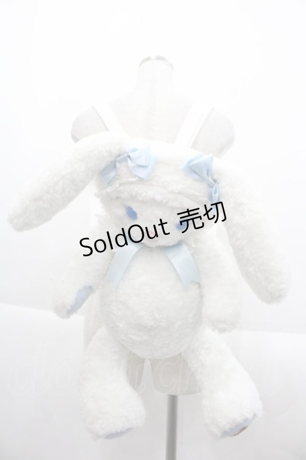 画像1: BABY,THE STARS SHINE BRIGHT / うさくみゃリュック  白Ｘサックス I-25-09-24-074-BA-BG-SA-ZI (1)