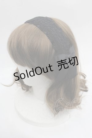 画像: m petit by misako / レースリボンカチューシャ  黒 I-25-09-24-076-LO-AC-SA-ZI