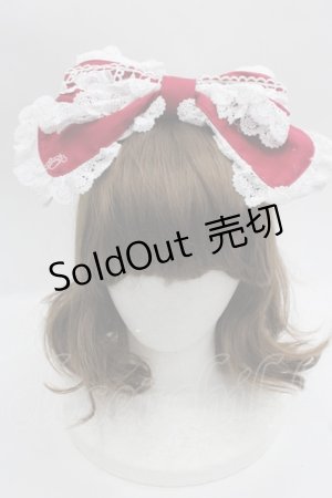 画像: BABY,THE STARS SHINE BRIGHT / くみゃちゃんのLove Heart Embroideryリボンカチューシャ  エンジ I-25-09-24-077-BA-AC-SA-ZI