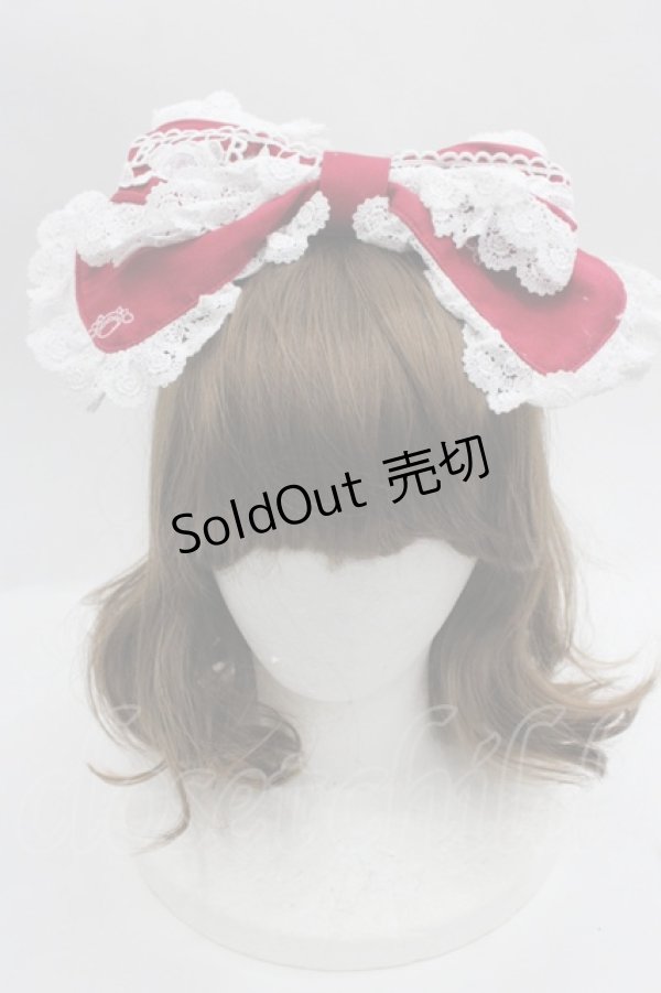 画像1: BABY,THE STARS SHINE BRIGHT / くみゃちゃんのLove Heart Embroideryリボンカチューシャ  エンジ I-25-09-24-077-BA-AC-SA-ZI (1)