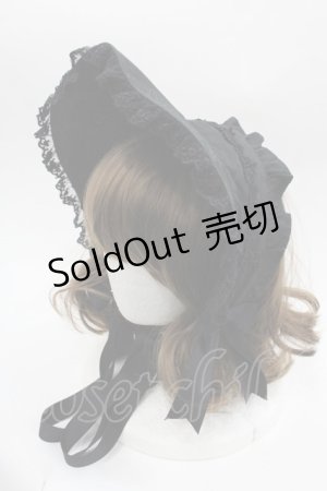 画像: Moi-meme-Moitie / ローズクロスハーフボンネット  黒 I-25-09-24-080-MO-ZA-SA-ZI