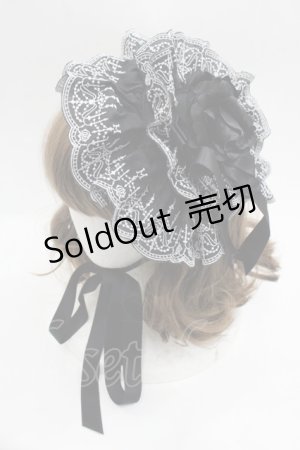 画像: Moi-meme-Moitie / シャンデリアレース丸型ヘッドドレス  黒Ｘ白 I-25-09-24-081-MO-AC-SA-ZI