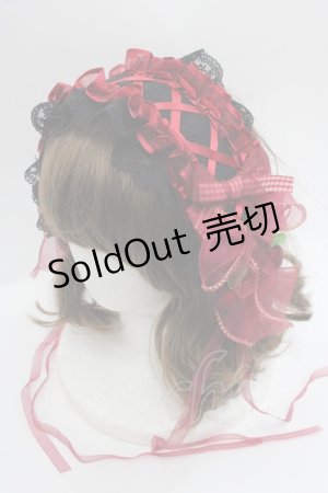 画像: Snowdrop to Saint Maria / ストロベリージャムヘッドドレス  黒Ｘ赤 I-25-09-24-086-LO-AC-SA-ZI