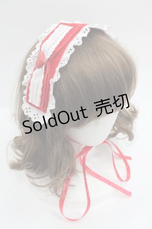 画像: Nile Perch / 別珍×綿レースヘッドドレス  レッド I-25-09-24-087-LO-ZA-SA-ZI