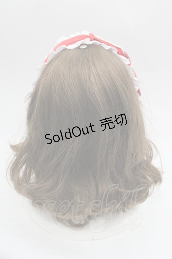 画像3: Nile Perch / 別珍×綿レースヘッドドレス  レッド I-25-09-24-087-LO-ZA-SA-ZI (3)