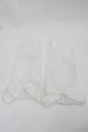 画像: ATELIER PIERROT / レースグローブ ショート丈  白 I-25-09-24-111-EL-ZA-SA-ZI