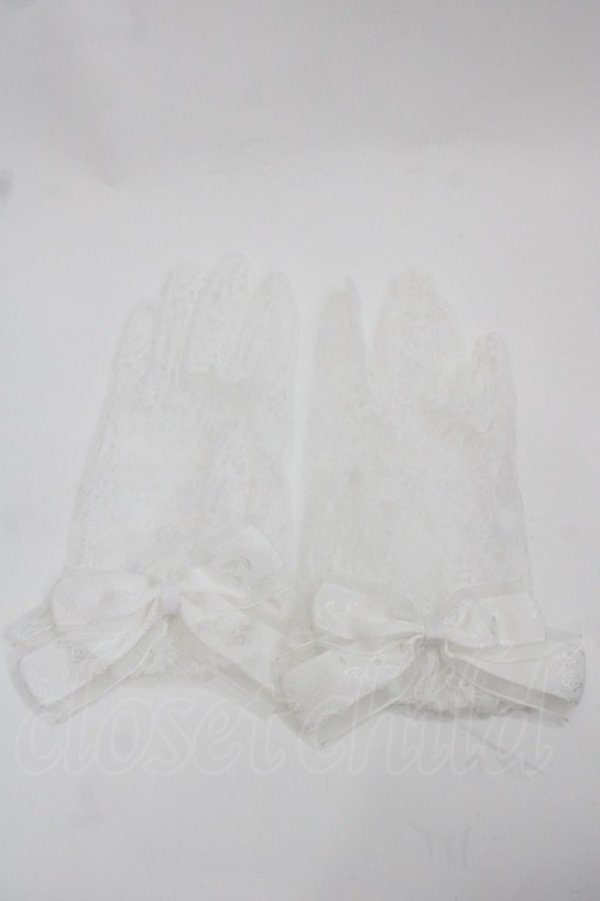 画像1: ATELIER PIERROT / レースグローブ ショート丈  白 I-25-09-24-111-EL-ZA-SA-ZI (1)