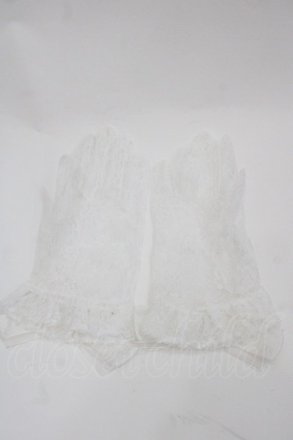 画像2: ATELIER PIERROT / レースグローブ ショート丈  白 I-25-09-24-111-EL-ZA-SA-ZI (2)