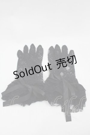 画像: LOLITAその他(お買取対象外) / リボンレースグローブ  黒 I-25-09-24-112-LO-ZA-SA-ZI