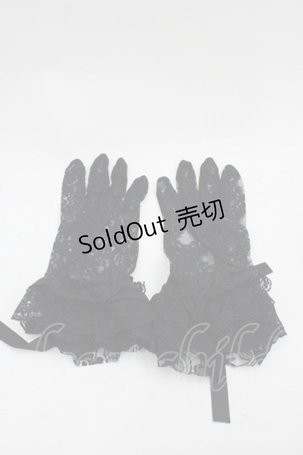 画像2: LOLITAその他(お買取対象外) / リボンレースグローブ  黒 I-25-09-24-112-LO-ZA-SA-ZI (2)