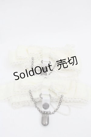 画像: Ozz oneste / リボンパールガーター  アイボリー I-25-09-24-114-OO-ZA-SA-ZI