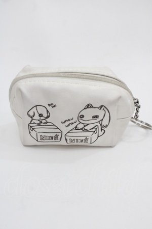 画像: NieR Clothing / ミニポーチ  ホワイト I-25-09-24-116-PU-ZA-SA-ZI
