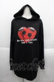 画像1: NieR Clothing / ハート風プリントフードカットソー  黒Ｘ赤Ｘ白 I-25-09-24-011-PU-TO-SA-ZI (1)