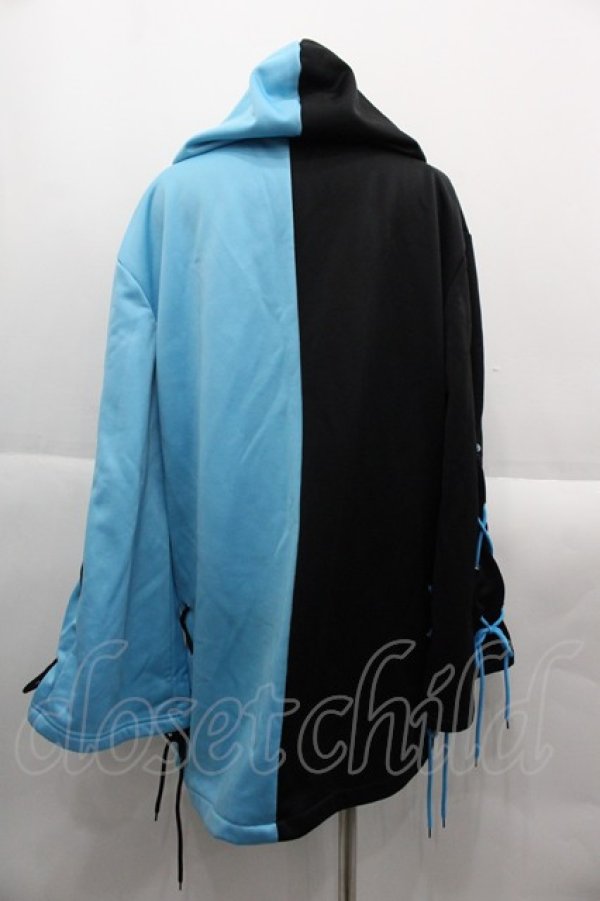 画像2: NieR Clothing / 2カラー切替パーカー  サックスＸ黒 I-25-09-24-012-PU-TO-SA-ZI (2)