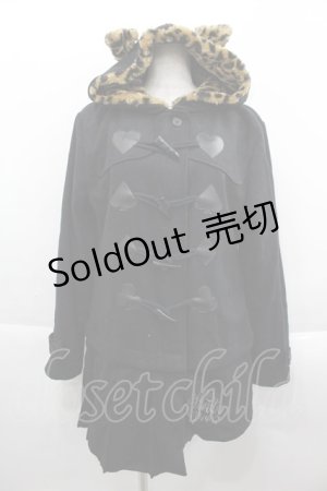 画像: HELL CAT PUNKS / トランプダッフルねこみみフードコート  黒 I-25-09-24-021-PU-CO-SA-ZI