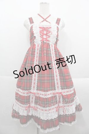 画像: BABY,THE STARS SHINE BRIGHT / タータンチェックベビードール  赤チェック I-25-09-24-022-BA-OP-SA-ZI
