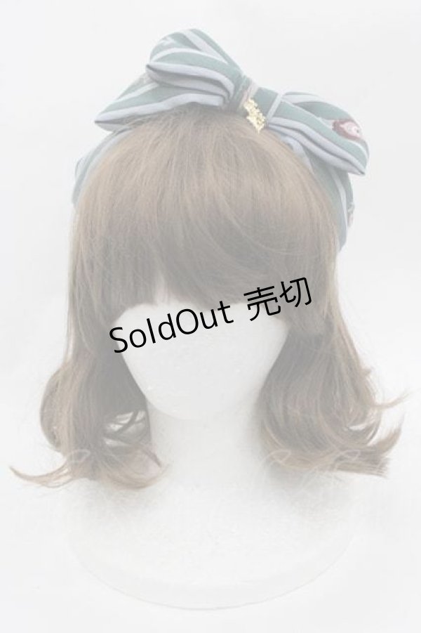 画像1: metamorphose / 秘密の調香室リボンカチューシャ  グリーン系 I-25-09-27-001-ME-AC-SA-ZI (1)