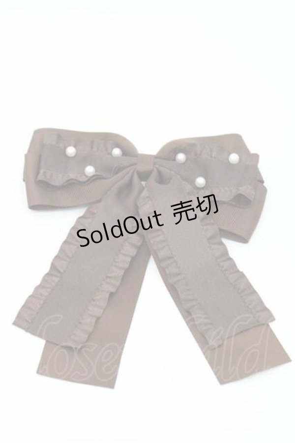 画像1: m petit by misako / パールリボンクリップ  ブラウン I-25-09-27-033-LO-AC-SA-ZI (1)