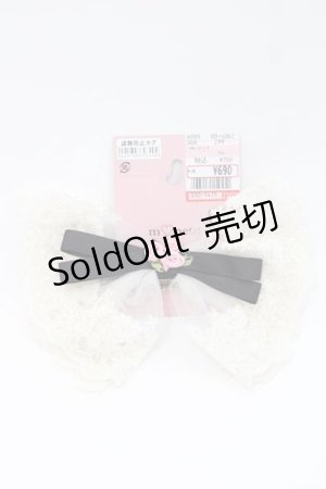 画像: m petit by misako / AMレースバレッタ  アイボリーＸ黒 I-25-09-27-035-LO-AC-SA-ZI