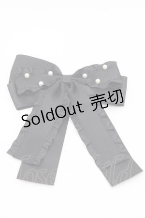 画像: m petit by misako / パールリボンクリップ  黒 I-25-09-27-036-LO-AC-SA-ZI