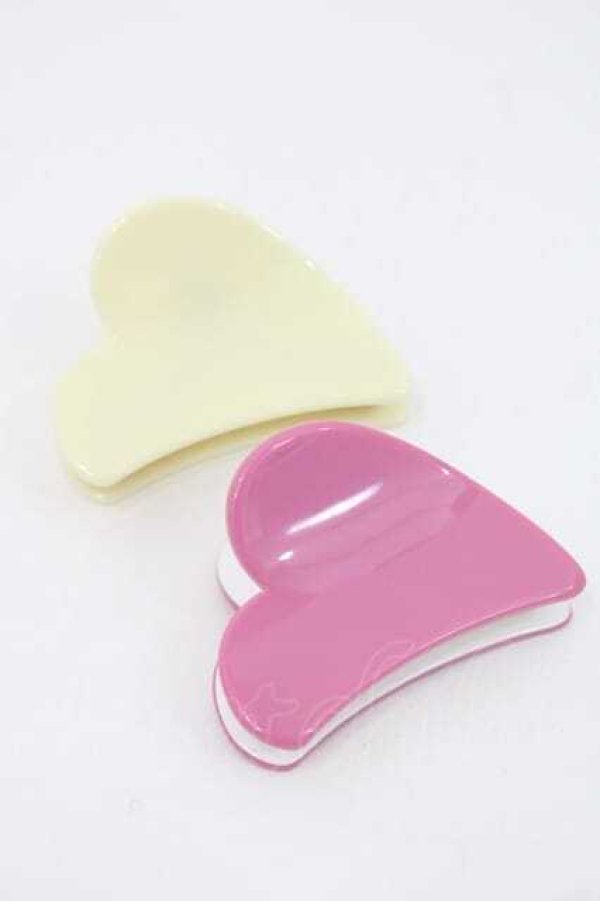 画像2: PINK HOUSE / ハートバンスクリップ2個セット  ホワイト×ピンク I-25-09-27-042-LO-ZA-SA-ZI (2)