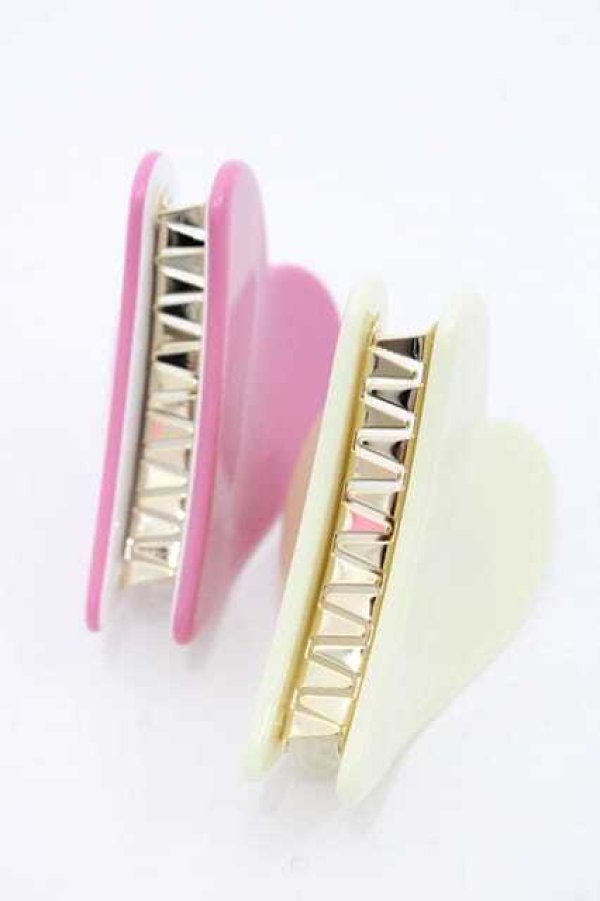 画像3: PINK HOUSE / ハートバンスクリップ2個セット  ホワイト×ピンク I-25-09-27-042-LO-ZA-SA-ZI (3)