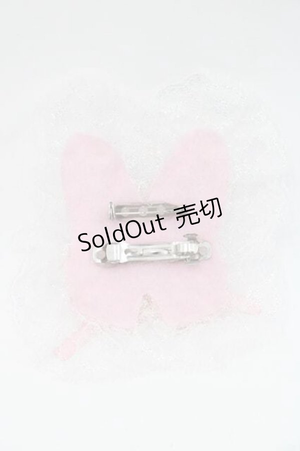 画像2: Nile Perch / ワッペン バレッタ&ブローチ<うさみみ>  白Ｘピンク I-25-09-27-048-LO-AC-SA-ZI (2)