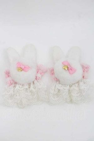 画像: Angelic Pretty / Bunny Pomponお袖とめ  白Ｘピンク I-25-09-27-068-AP-ZA-SA-ZI